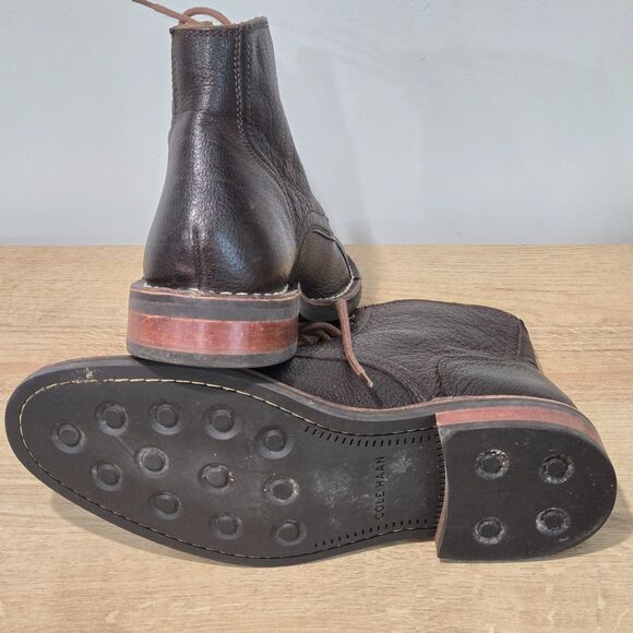 Cole Haan Canton Men's 7 Brown Chukka Leather Boots Ankle Cap Toe Lace Up shoes - Picture 8 of 8